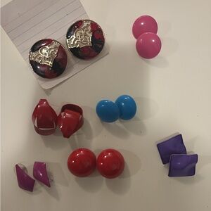 Vintage 1980s Colorful Earring Lot